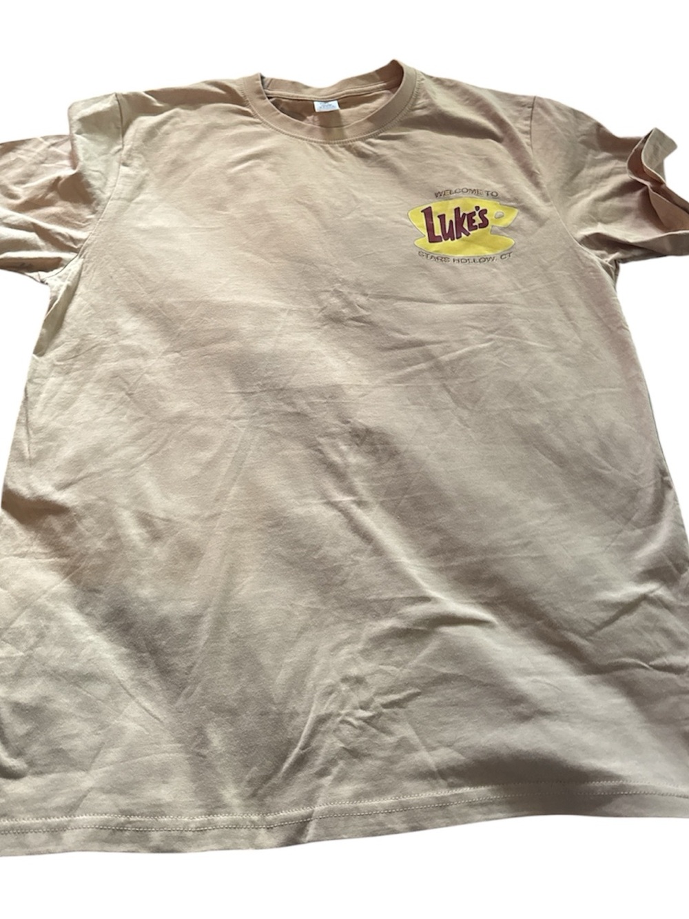 GIlmore Girls. Luke's Diner Logo Graphic Tee - Beige